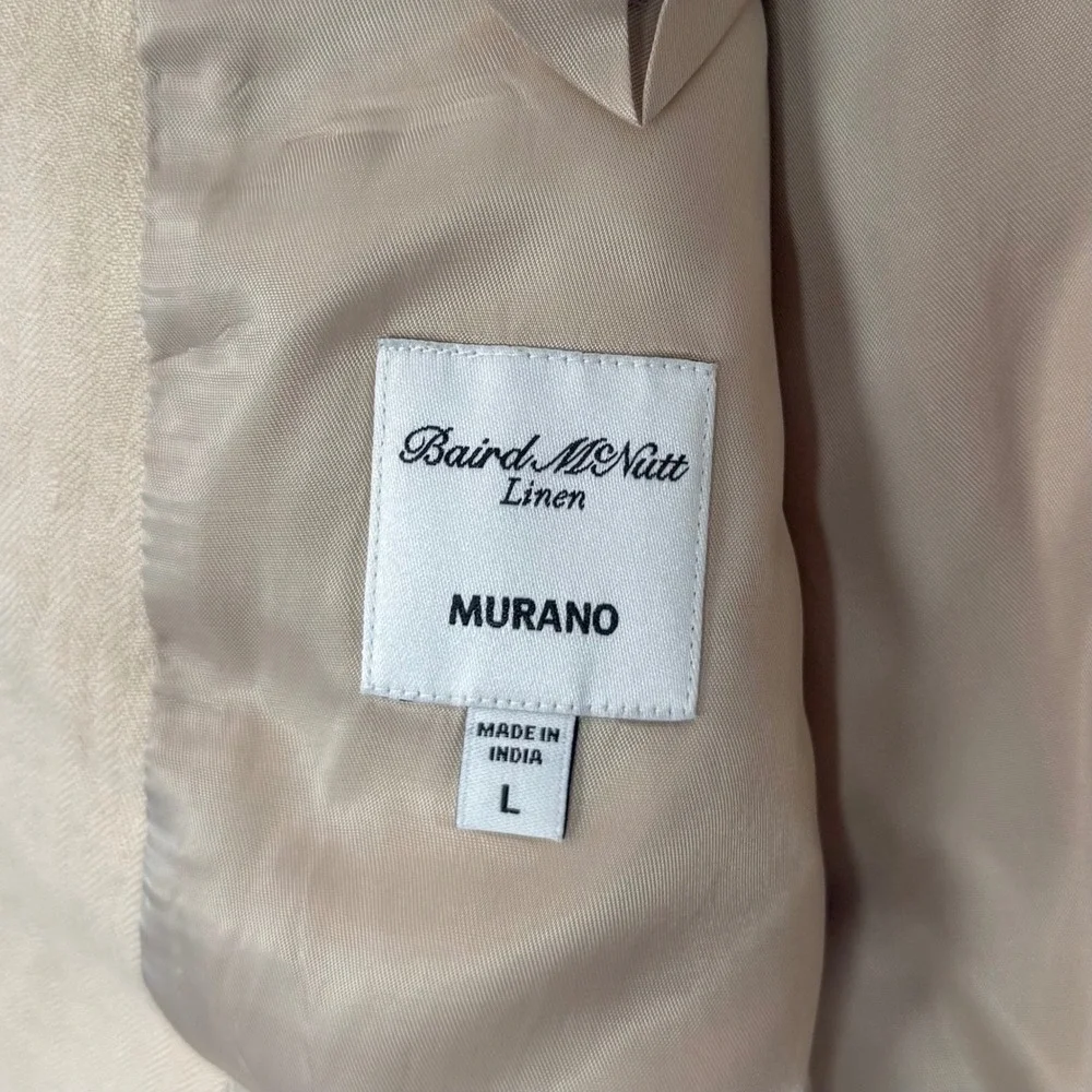 Murano L Baird McNutt 100% Linen Blazer Mens Tan Two Button Sport Coat Jacket